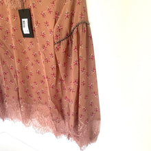 Load image into Gallery viewer, The Kooples Floral Beaded Lace Top Womens Pink Bell Sleeve Boho Blouse
