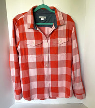 Load image into Gallery viewer, Outerknown Blanket Plaid Shirt Womens M/L Flannel Long Sleeve Pink Orange