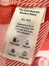 Load image into Gallery viewer, Outerknown Blanket Plaid Shirt Womens M/L Flannel Long Sleeve Pink Orange