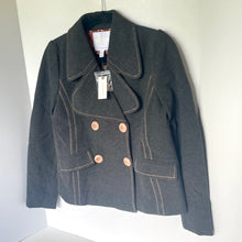 Load image into Gallery viewer, Anthropologie Peacoat Gray Cropped Jacket Womens 2 Ett:twa Blazer