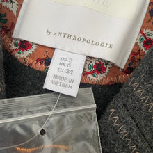 Load image into Gallery viewer, Anthropologie Peacoat Gray Cropped Jacket Womens 2 Ett:twa Blazer