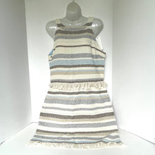 Load image into Gallery viewer, Tory Burch Jane Sheath Dress Off White Stripe Fringe Sleeveless Womens 10
