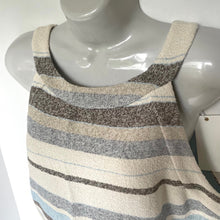 Load image into Gallery viewer, Tory Burch Jane Sheath Dress Off White Stripe Fringe Sleeveless Womens 10