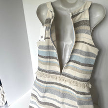 Load image into Gallery viewer, Tory Burch Jane Sheath Dress Off White Stripe Fringe Sleeveless Womens 10