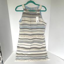 Load image into Gallery viewer, Tory Burch Jane Sheath Dress Off White Stripe Fringe Sleeveless Womens 10