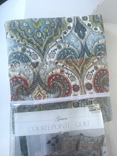Load image into Gallery viewer, Hand-Sewn Paisley Quilt Twin 68x86 Cotton Multicolor Genoa Reversible Bedspread