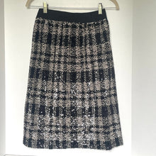 Load image into Gallery viewer, Anna Sui for Anthropologie Black Plaid Sequin Pencil Skirt Women's XS