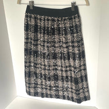 Load image into Gallery viewer, Anna Sui for Anthropologie Black Plaid Sequin Pencil Skirt Women's XS