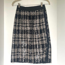 Load image into Gallery viewer, Anna Sui for Anthropologie Black Plaid Sequin Pencil Skirt Women's XS