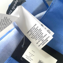 Load image into Gallery viewer, Kate Spade Silk Square Scarf Plaid Check Blue 30x30 Lightweight Spring