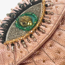 Load image into Gallery viewer, Kurt Geiger Kensington Clutch Pink Metallic Quilted Eye Crossbody Chain Wallet