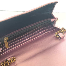 Load image into Gallery viewer, Kurt Geiger Kensington Clutch Pink Metallic Quilted Eye Crossbody Chain Wallet