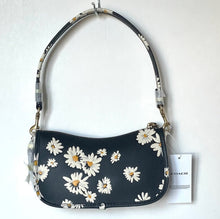 Load image into Gallery viewer, Coach Swinger Bag 20 Floral Daisy CR509 Black Leather Shoulder ORIG PKG