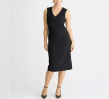 Load image into Gallery viewer, J Crew Interview Dress 14 Black Sleeveless V Neck Four Season Stretch BY914