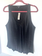 Load image into Gallery viewer, Gray tank top on a pink hanger with a visible brand tag against a white background