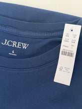 Load image into Gallery viewer, Navy blue shirt with a J.Crew tag on a white background