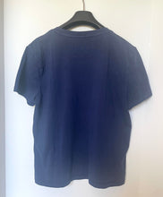 Load image into Gallery viewer, Navy blue t-shirt on a hanger against a white background