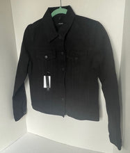 Load image into Gallery viewer, J Brand Denim Jacket Womens Small Black Cropped Slim Fit Cotton Rigid Button Up