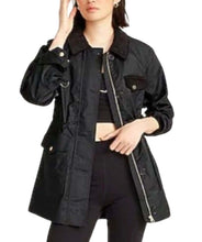 Load image into Gallery viewer, J Crew Field Jacket Womens Small Black Utility Waxed Cotton Corduroy Trim Ladies
