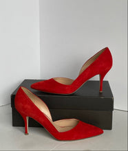 Load image into Gallery viewer, J.Crew Colette D'Orsay Red Suede Leather High Heel Pumps – Women's Size 8