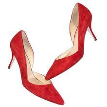 Load image into Gallery viewer, J.Crew Colette D'Orsay Red Suede Leather High Heel Pumps – Women's Size 8