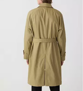 J Crew Ludlow Trench Coat Mens 42L Khaki Water-Resistant Lined Coat BS470