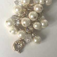 Load image into Gallery viewer, J Crew Faux Pearl Crystal Bracelet Gold Chain Cluster Statement Clasp Wedding Gift