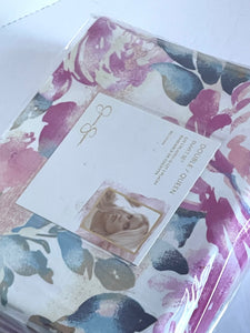 Jessica Simpson Queen Full Duvet Cover Set Pink Floral Cotton3-Piece Bellisima