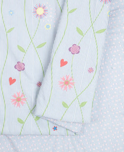 Jessica Simpson Twin Comforter Set Floral 3 Piece Growing Garden Stripe Heart