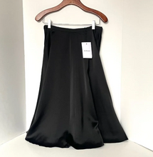 Load image into Gallery viewer, Jill Stuart Black Satin A-Line Knee-Length Cocktail Skirt Women's Size 8