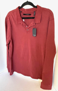 Joe's Jeans Polo Shirt Mens Extra Large Red Long Sleeve Cotton Pullover