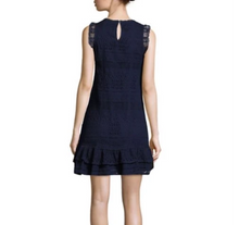 Load image into Gallery viewer, Joie Dress Womens Large Blue Sleeveless Shift Short Cotton Lace Ruffle Lindell