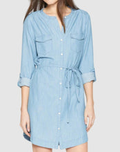 Load image into Gallery viewer, Joie Dress Womens Medium Blue Long Sleeve Belted Short Milli Chambray
