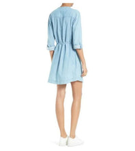 Load image into Gallery viewer, Joie Dress Womens Medium Blue Long Sleeve Belted Short Milli Chambray