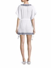 Load image into Gallery viewer, Joie Dress Womens Medium Large White  V-Neck Short Sleeve Cotton Tunic Embroidery
