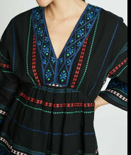 Load image into Gallery viewer, Joie Dress Womens Small Black V-Neck Embroidered Cotton Peasant Shada Tunic