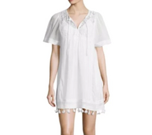 Load image into Gallery viewer, Joie Dress Womens Small White Short Sleeve Cotton Embroidered Tassel Trim Tunic