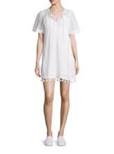 Load image into Gallery viewer, Joie Dress Womens Small White Short Sleeve Cotton Embroidered Tassel Trim Tunic