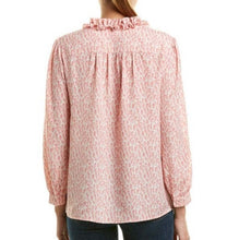 Load image into Gallery viewer, Joie Shirt Womens Extra Small Pink V-Neck Long-Sleeve Ruffle Neck Top Evangelena