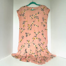 Load image into Gallery viewer, Pink dress with floral pattern on a white background