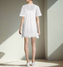 Load image into Gallery viewer, Joie_Dress_Womens_Small_White_Short_Sleeve_Cotton_Embroidered_Tassel_Trim_Tunic_2