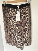 Load image into Gallery viewer, Joie Ornica Skirt Womens 4 Leopard Print Asymmetrical Ruched Draped