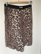 Load image into Gallery viewer, Joie Ornica Skirt Womens 4 Leopard Print Asymmetrical Ruched Draped