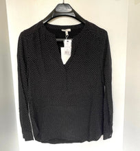 Load image into Gallery viewer, Joie Polka Dot Silk Blouse Womens XXS Black V-Neck Long-Sleeve Carita Top