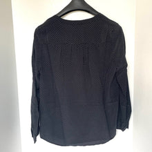 Load image into Gallery viewer, Joie Polka Dot Silk Blouse Womens XXS Black V-Neck Long-Sleeve Carita Top