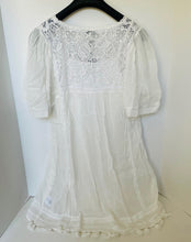 Load image into Gallery viewer, Joie White Embroidered Cotton Tunic Dress – Women's Small, Boho Tassel Detail