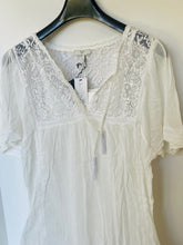 Load image into Gallery viewer, Joie White Embroidered Cotton Tunic Dress – Women's Small, Boho Tassel Detail