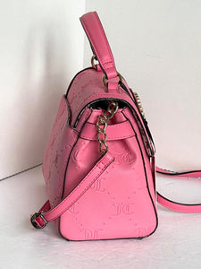 Juicy Couture Crossbody Stay in Circle Pink Satchel Vegan Leather Top Handle