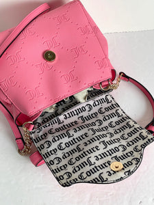 Juicy Couture Crossbody Stay in Circle Pink Satchel Vegan Leather Top Handle