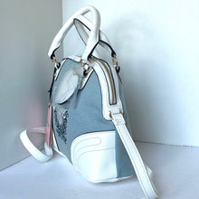 Load image into Gallery viewer, Juicy_Couture_Denim_Heritage_Satchel_White_Crossbody_Vegan_Leather_Blue_C